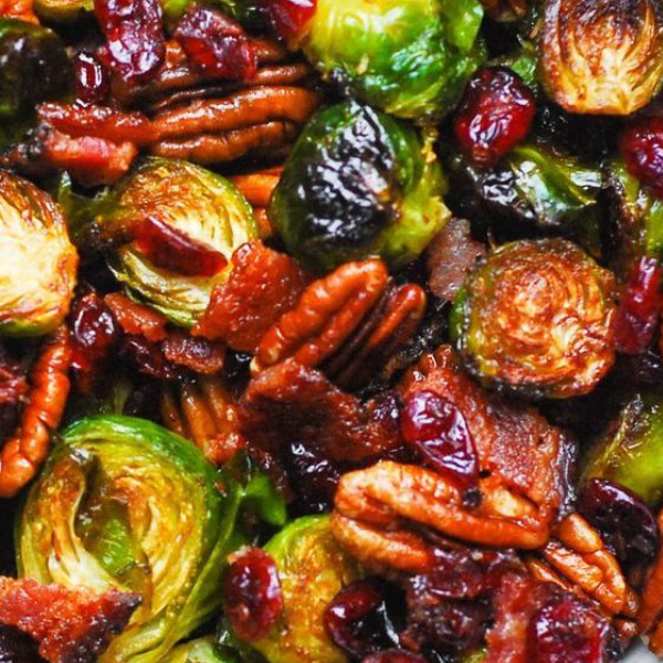roasted brussels with cranberries