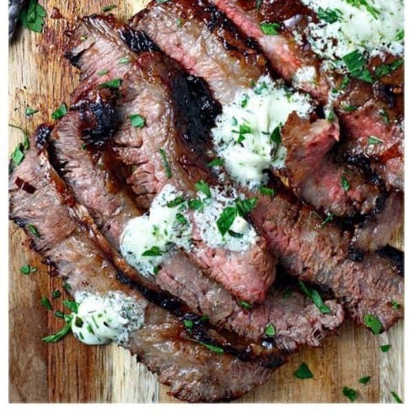 Marinated NY Strip with Herb Butter