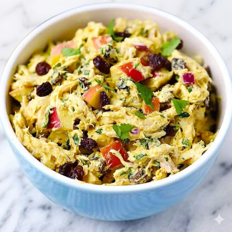 Chopped Curried Chicken Salad with Celery & Apples