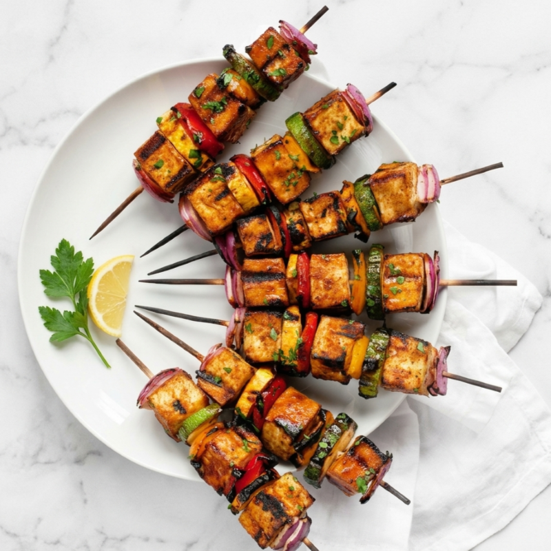 tofu and vegetables kabobs