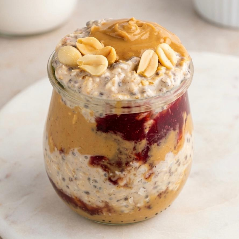 Peanut Butter Jam Overnight Oats
