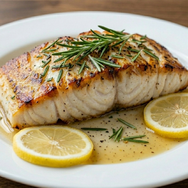 Rosemary Garlic Marinated Halibut