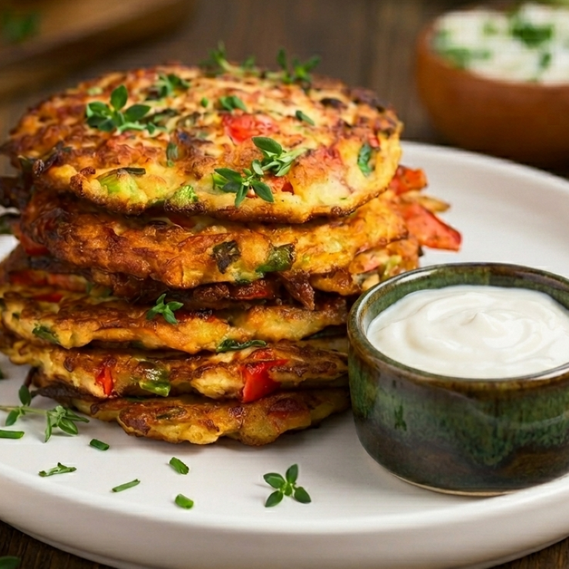 Tuna Fritters with Yogurt Dill Sauce